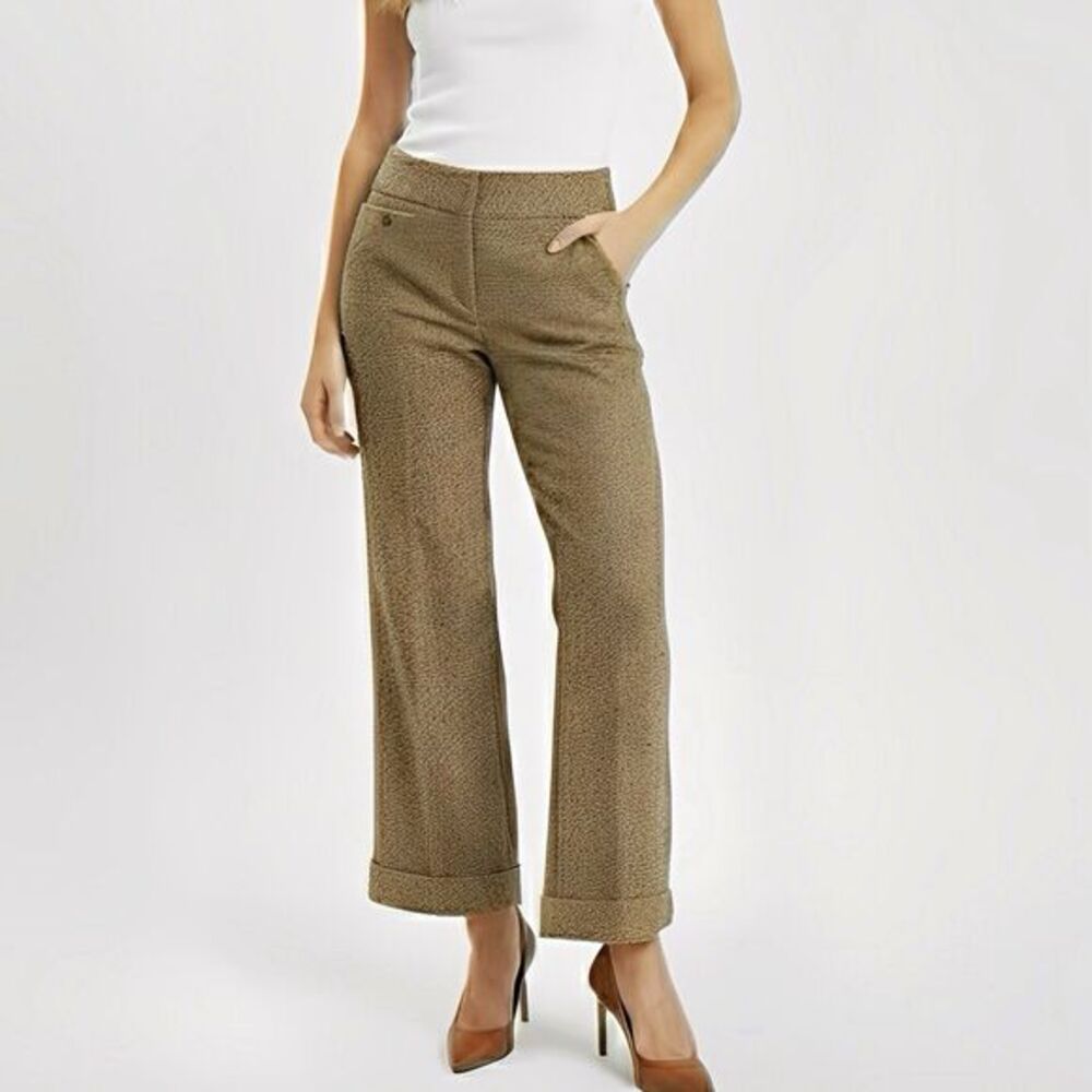 Stoosh Womans Speckled Pants Sz S-M Brown Fall Autumn Trousers Office Work Y2K